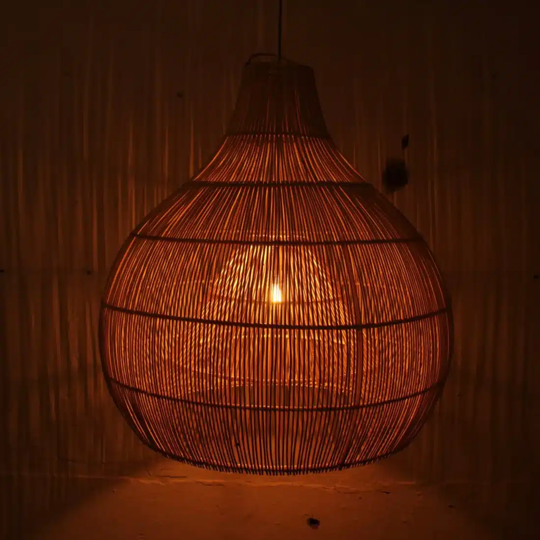 Rotan Hanglamp Dome Naturel L Rotan Hanglamp Dome Naturel L