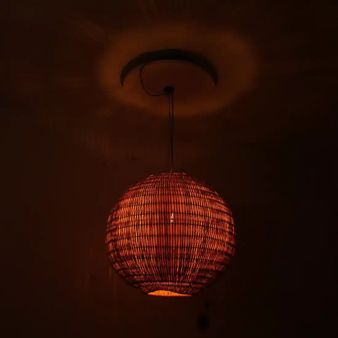 Rotan Hanglamp Bol Naturel M Rotan Hanglamp Bol Naturel M