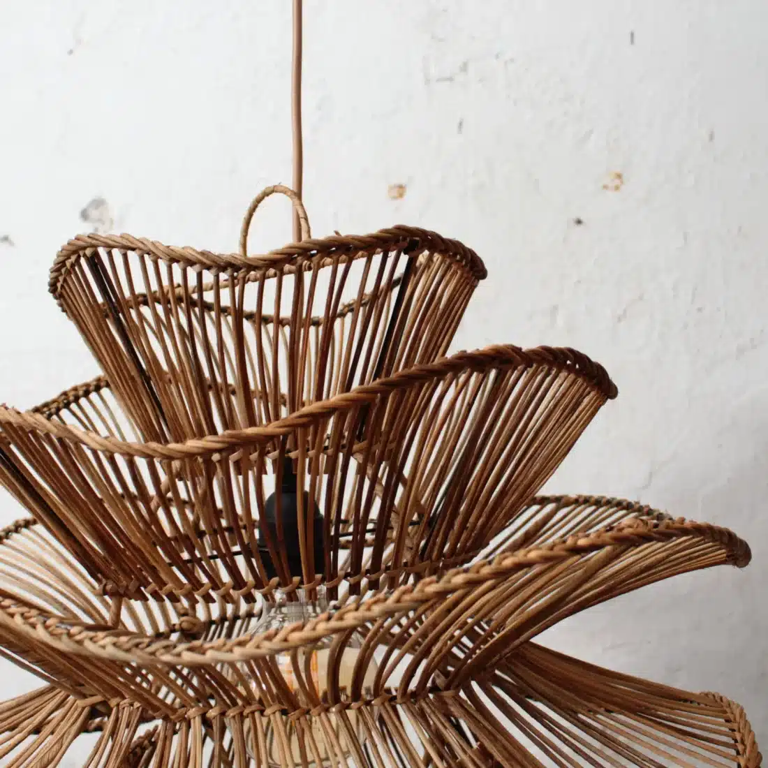 Rotan Hanglamp Wabisabi Gemeleerd S Rotan Hanglamp Wabisabi Gemeleerd S