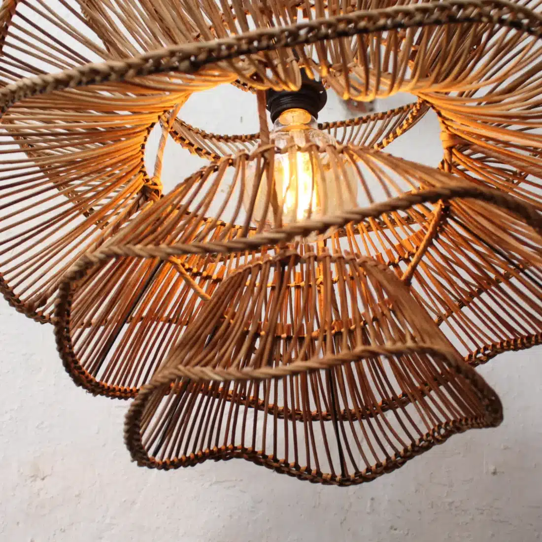 Rotan Hanglamp Wabisabi Gemeleerd S Rotan Hanglamp Wabisabi Gemeleerd S