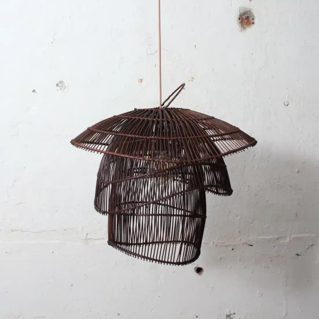 Rotan Hanglamp Paddenstoel Bruin S