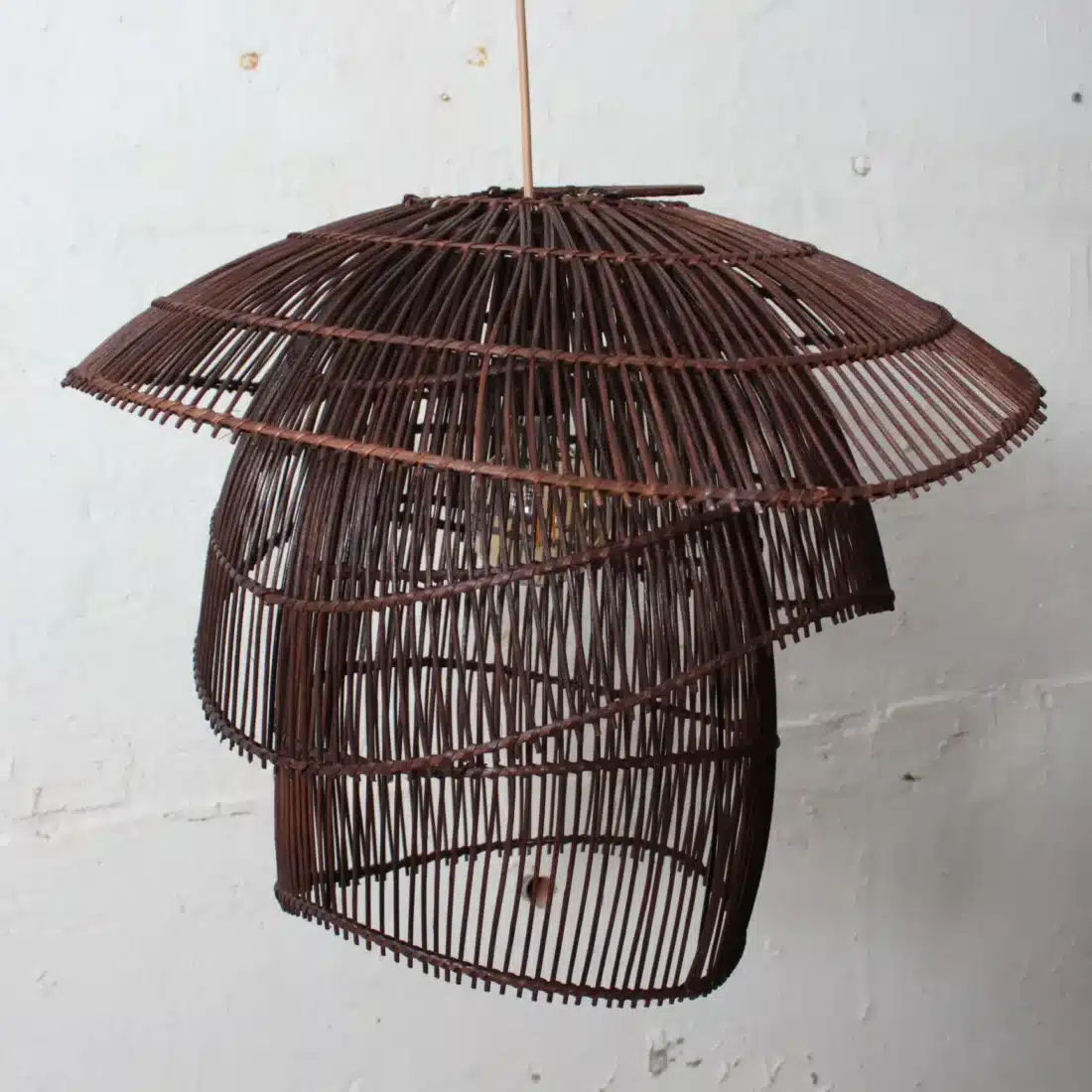 Rotan Hanglamp Paddenstoel Bruin S