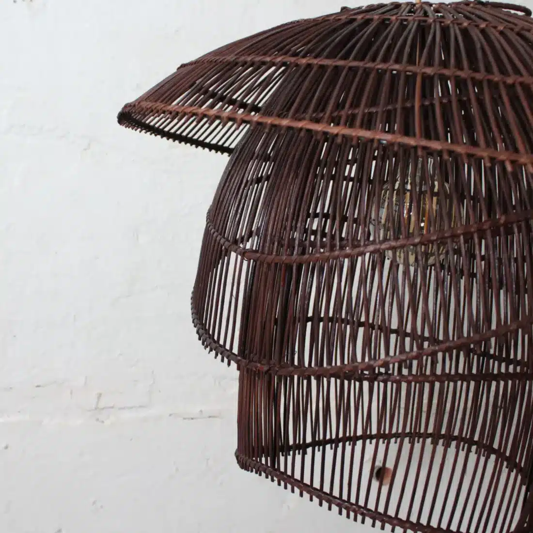 Rotan Hanglamp Paddenstoel Bruin S
