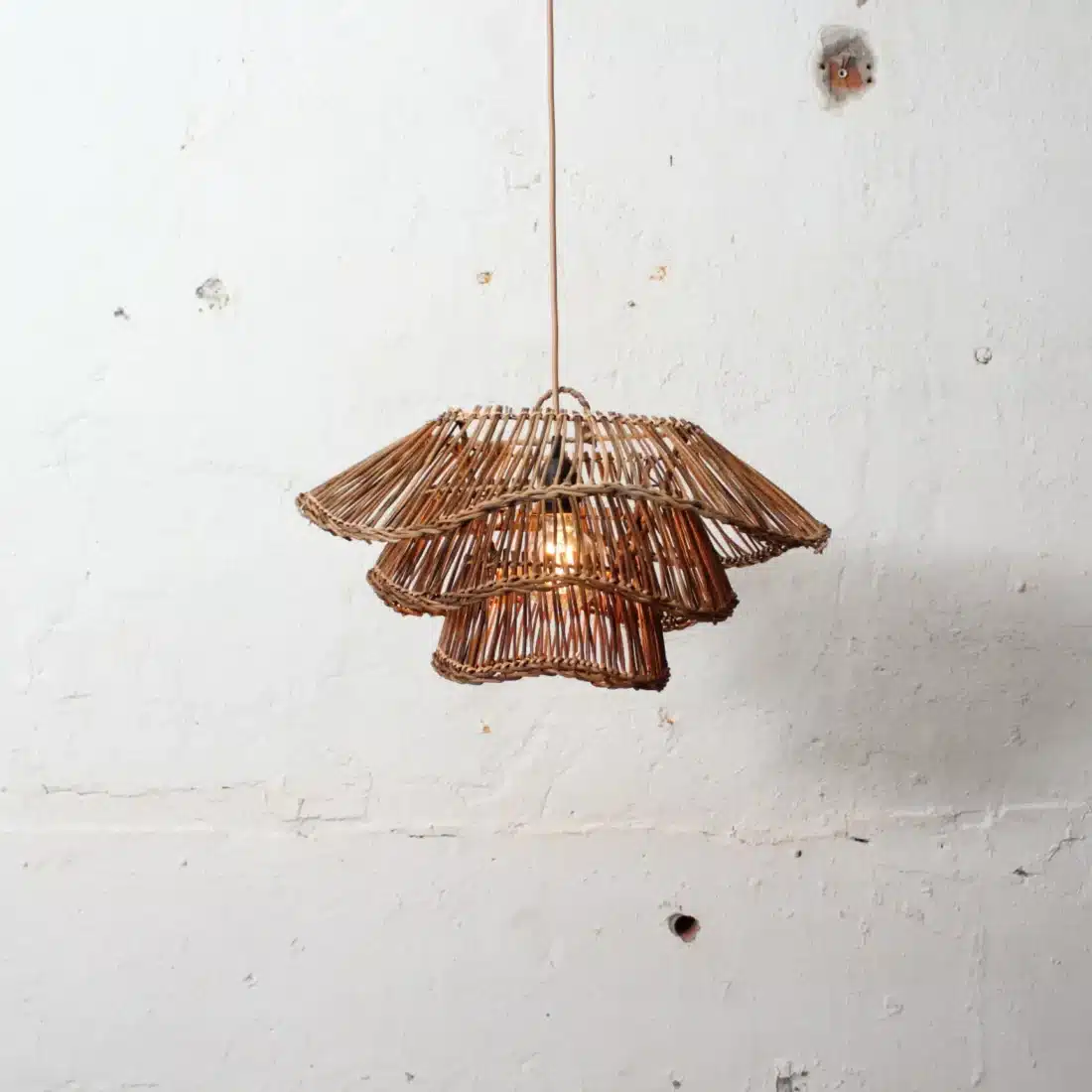 Rotan Hanglamp Wabisabi Half Gemeleerd S Rotan Hanglamp Wabisabi Half Gemeleerd S