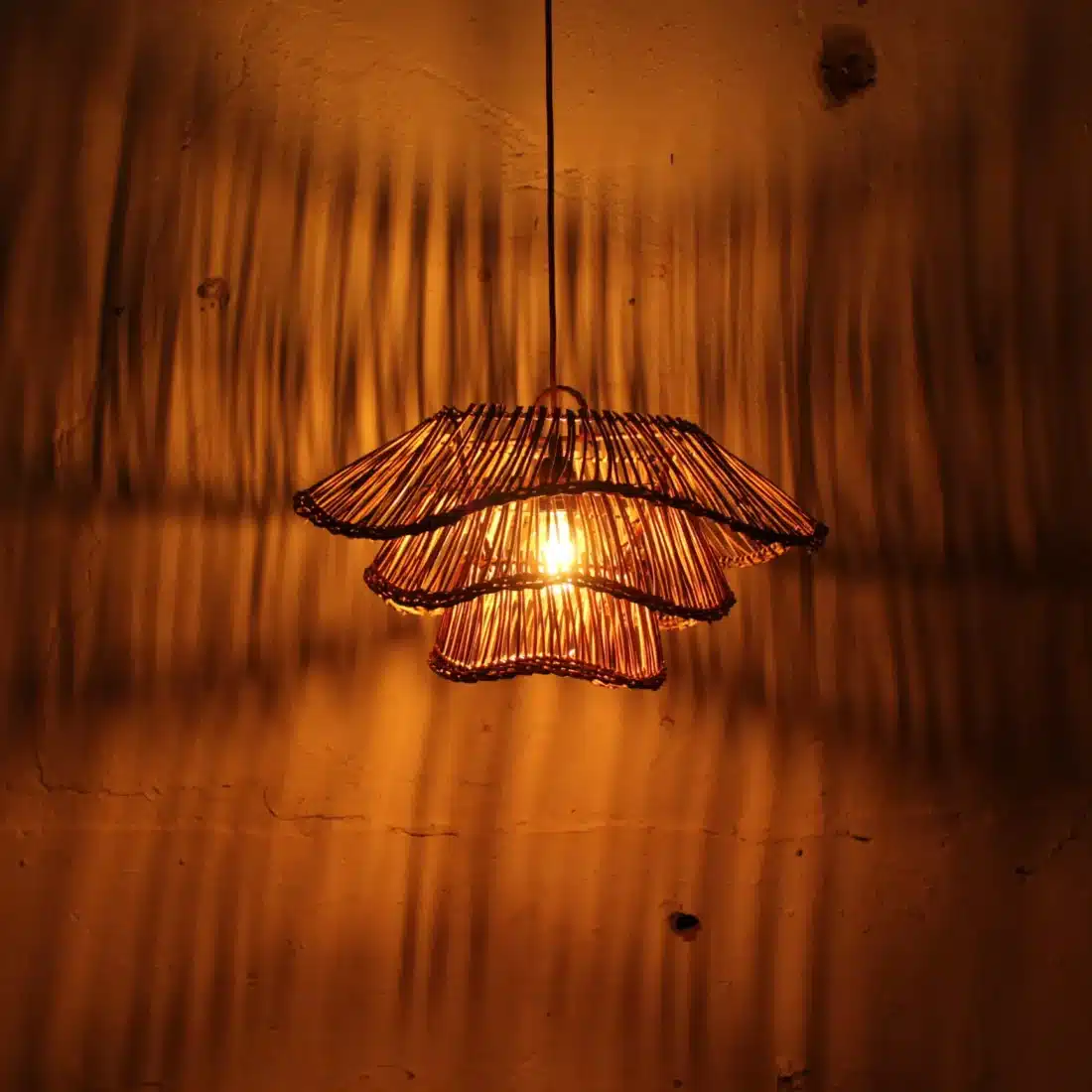 Rotan Hanglamp Wabisabi Half Gemeleerd S Rotan Hanglamp Wabisabi Half Gemeleerd S