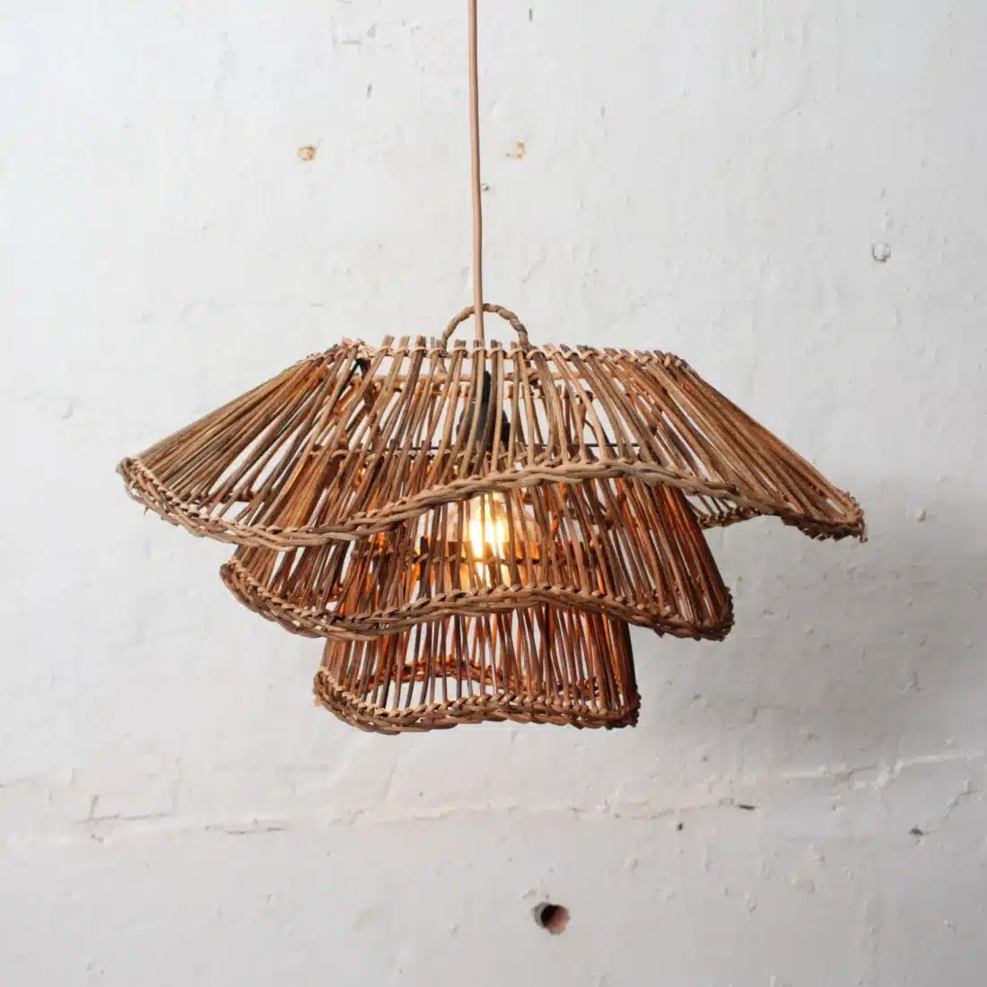 Rotan Hanglamp Wabisabi Half Gemeleerd S Rotan Hanglamp Wabisabi Half Gemeleerd S