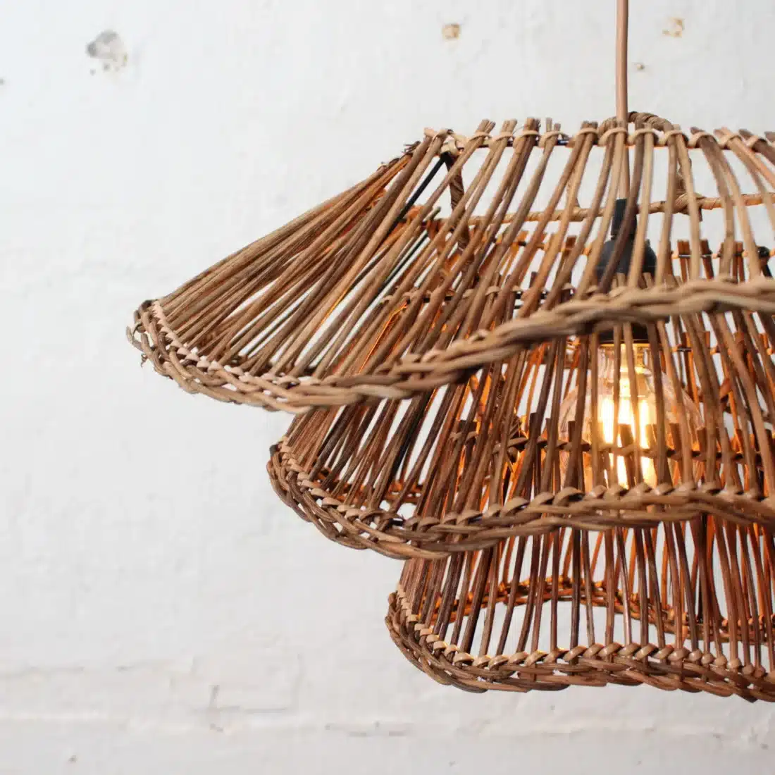 Rotan Hanglamp Wabisabi Half Gemeleerd S Rotan Hanglamp Wabisabi Half Gemeleerd S