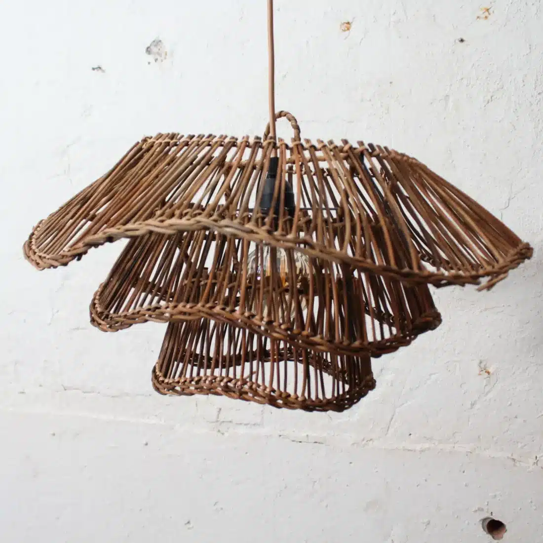 Rotan Hanglamp Wabisabi Half Gemeleerd S Rotan Hanglamp Wabisabi Half Gemeleerd S