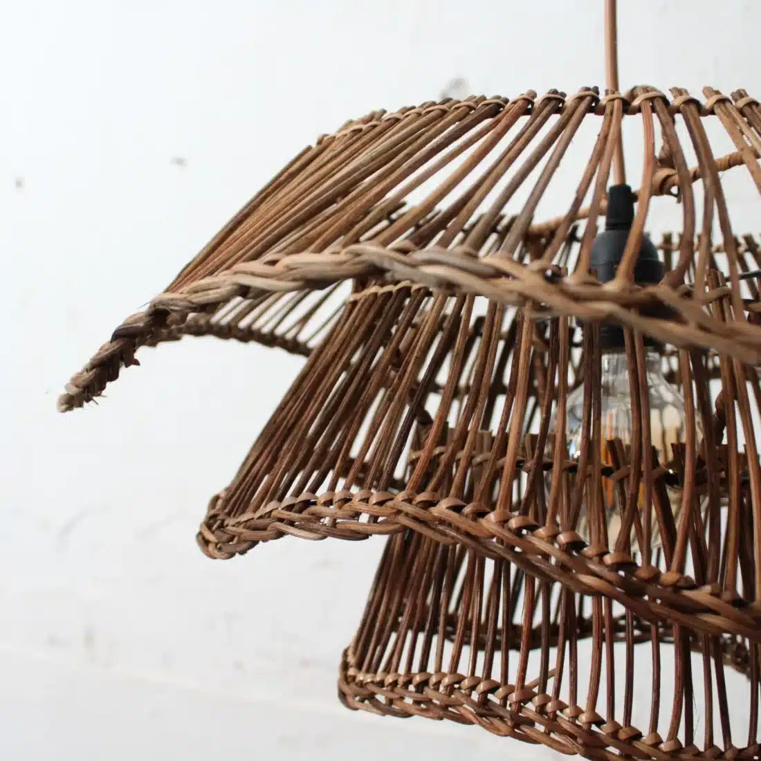 Rotan Hanglamp Wabisabi Half Gemeleerd S Rotan Hanglamp Wabisabi Half Gemeleerd S