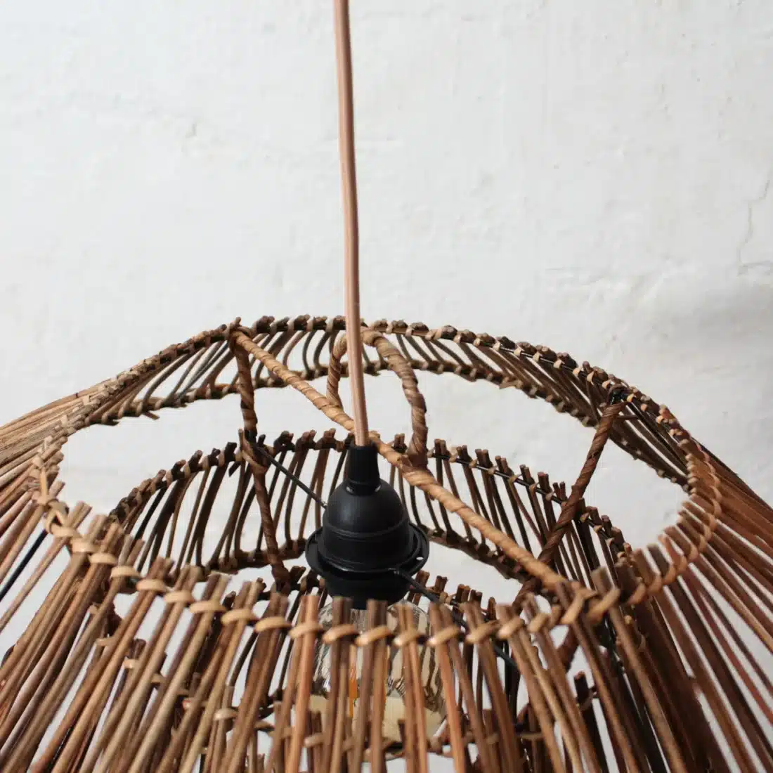 Rotan Hanglamp Wabisabi Half Gemeleerd S Rotan Hanglamp Wabisabi Half Gemeleerd S