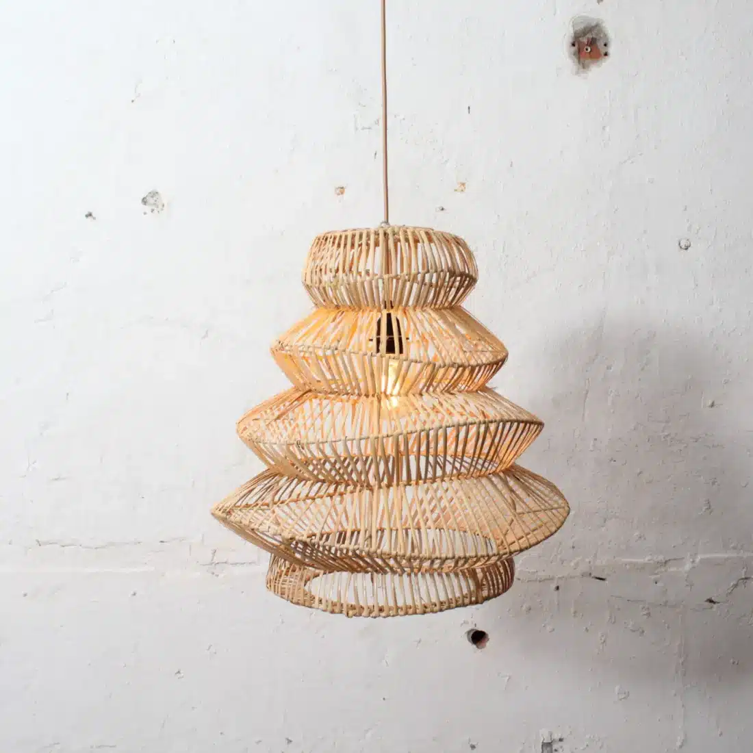 Rotan Hanglamp Pagoda Naturel S Rotan Hanglamp Pagoda Naturel S