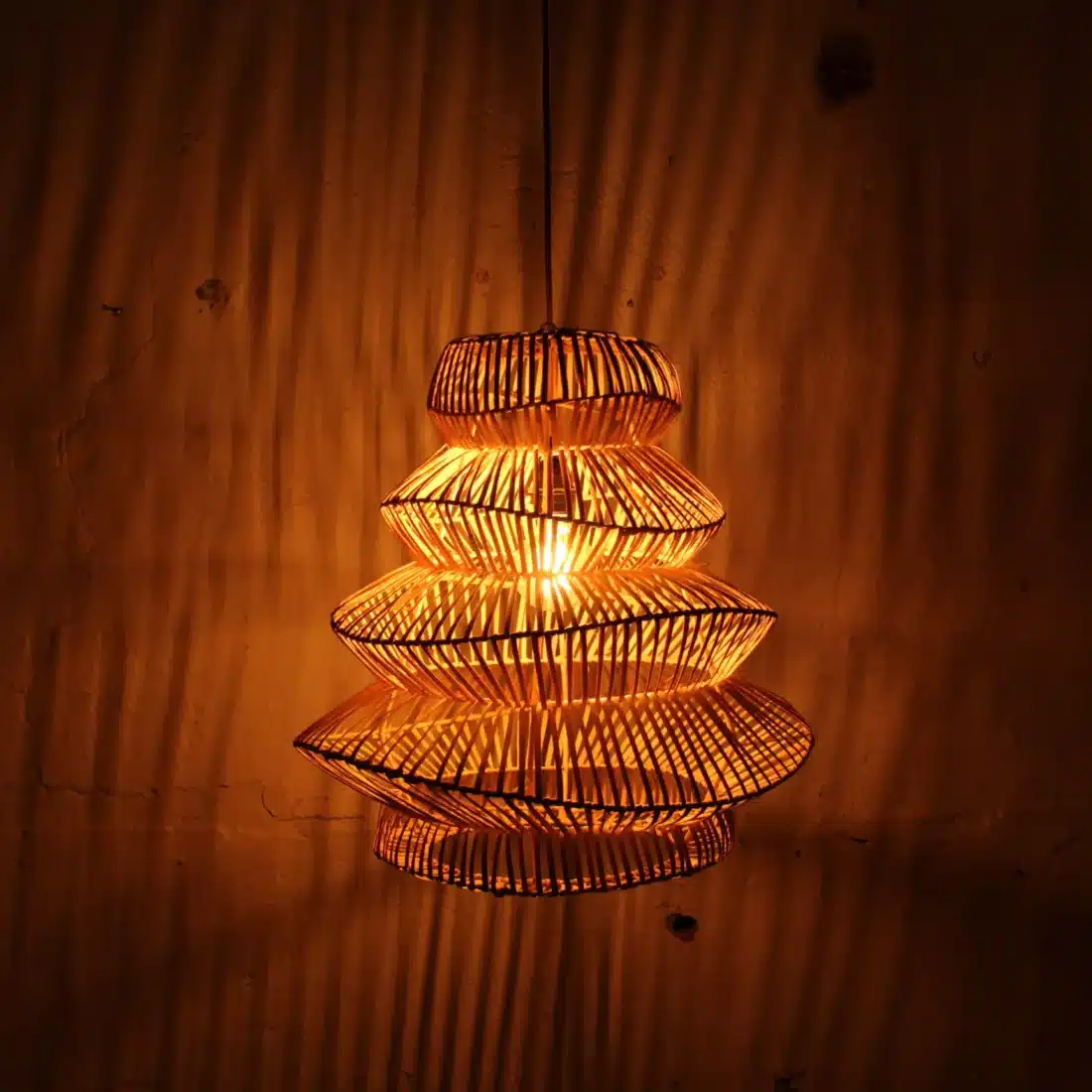 Rotan Hanglamp Pagoda Naturel S Rotan Hanglamp Pagoda Naturel S