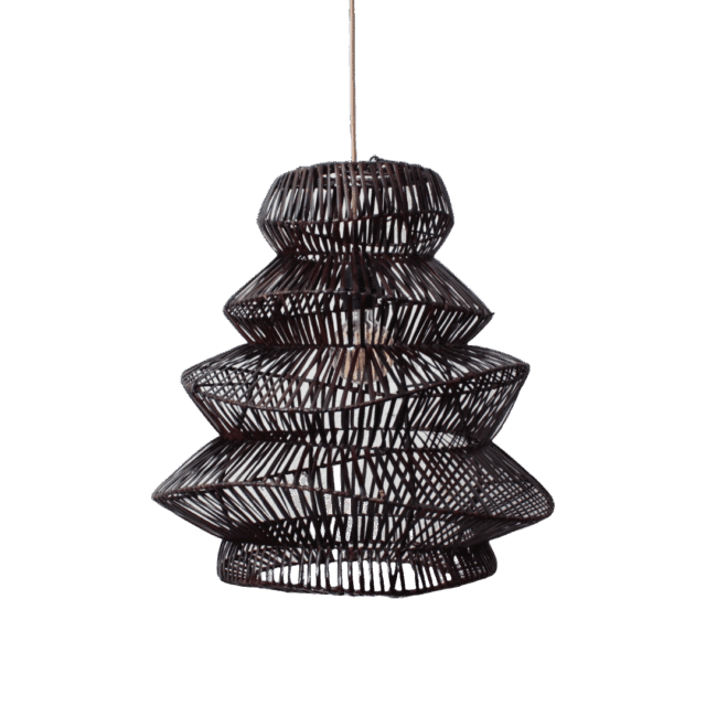 Rotan Hanglamp Pagoda Bruin S