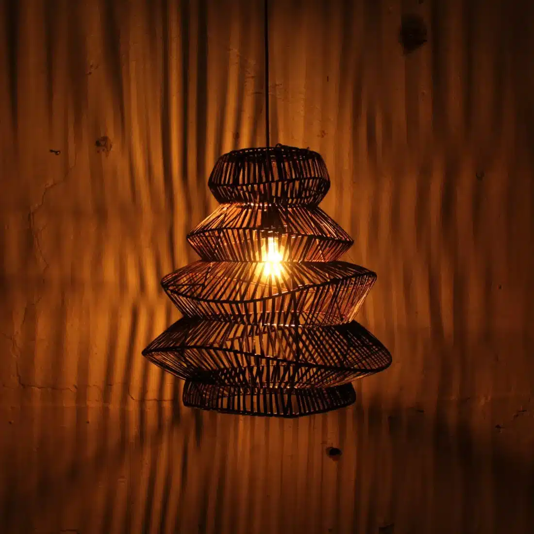 Rotan Hanglamp Pagoda Bruin S Rotan Hanglamp Pagoda Bruin S