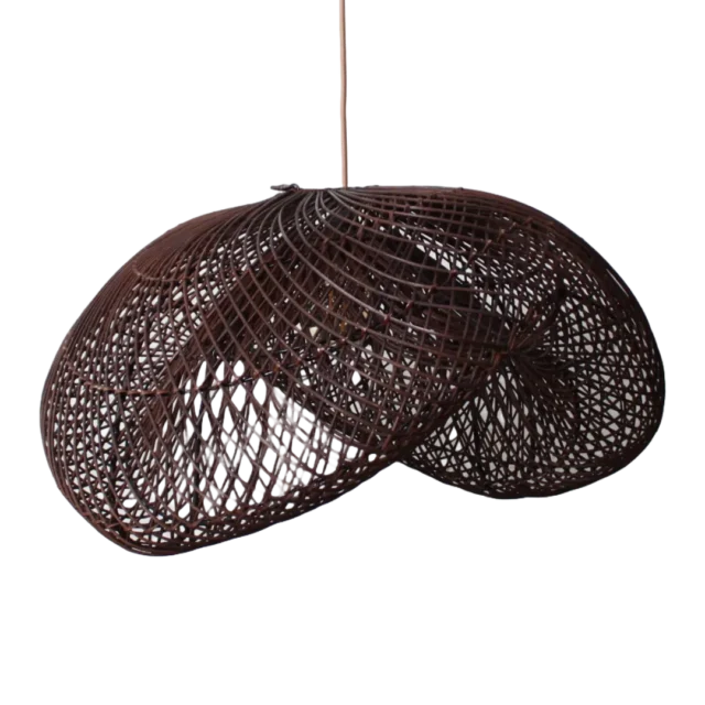 Rotan Hanglamp Golf Bruin S