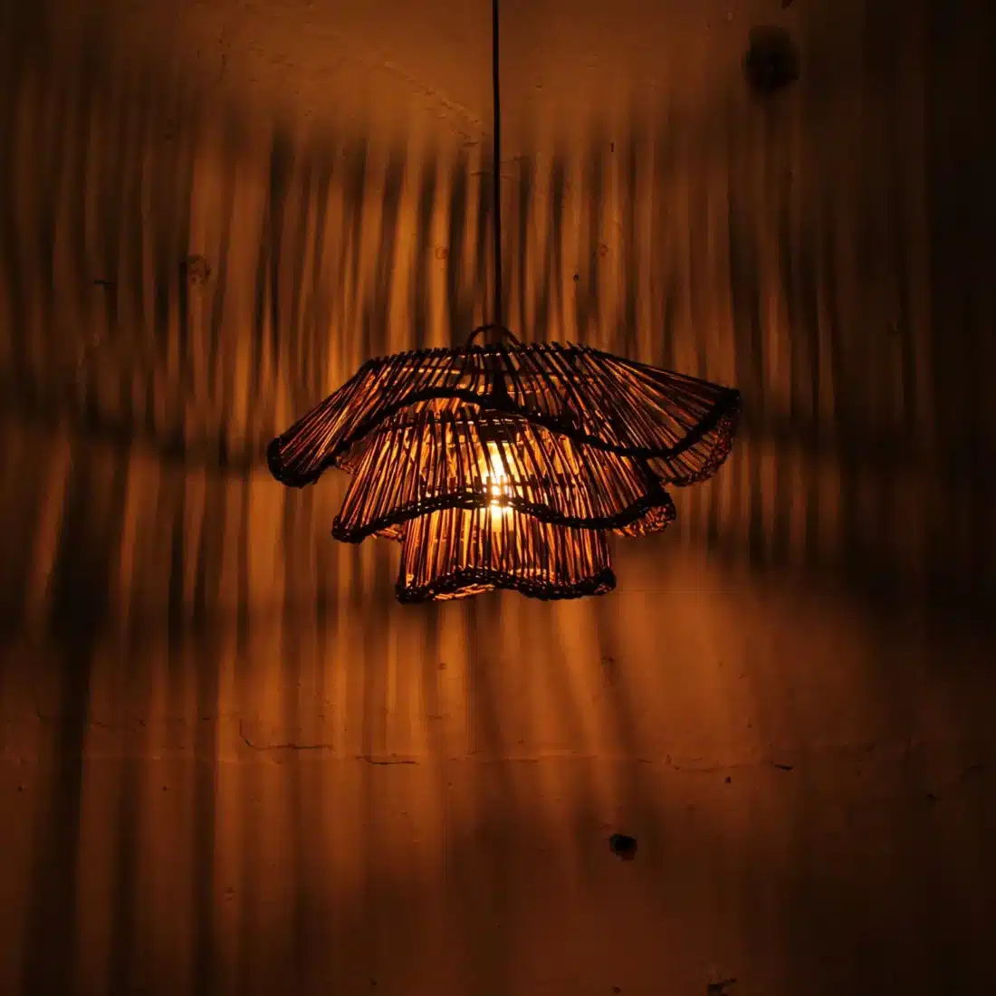 Rotan Hanglamp Wabisabi Half Bruin S