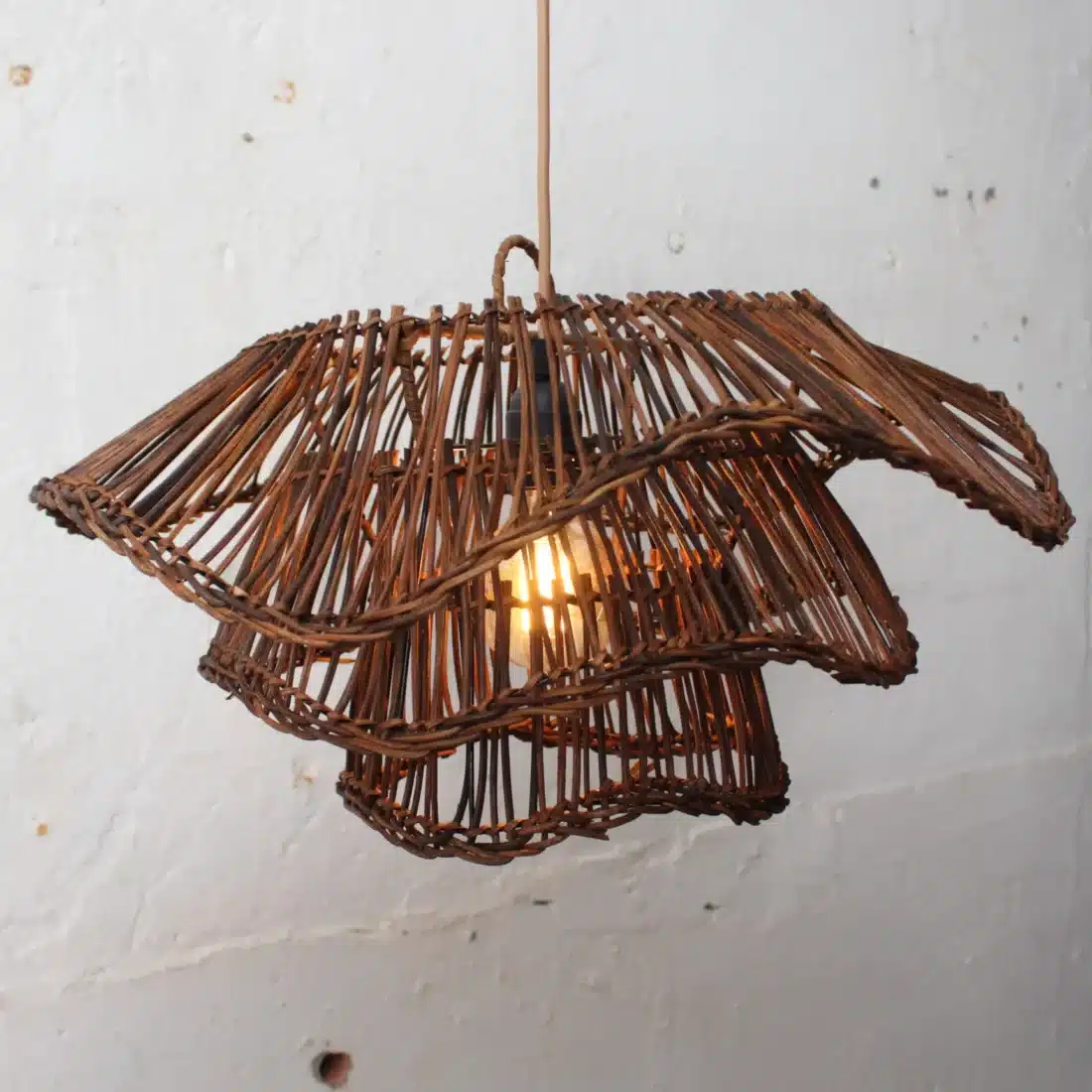 Rotan Hanglamp Wabisabi Half Bruin S