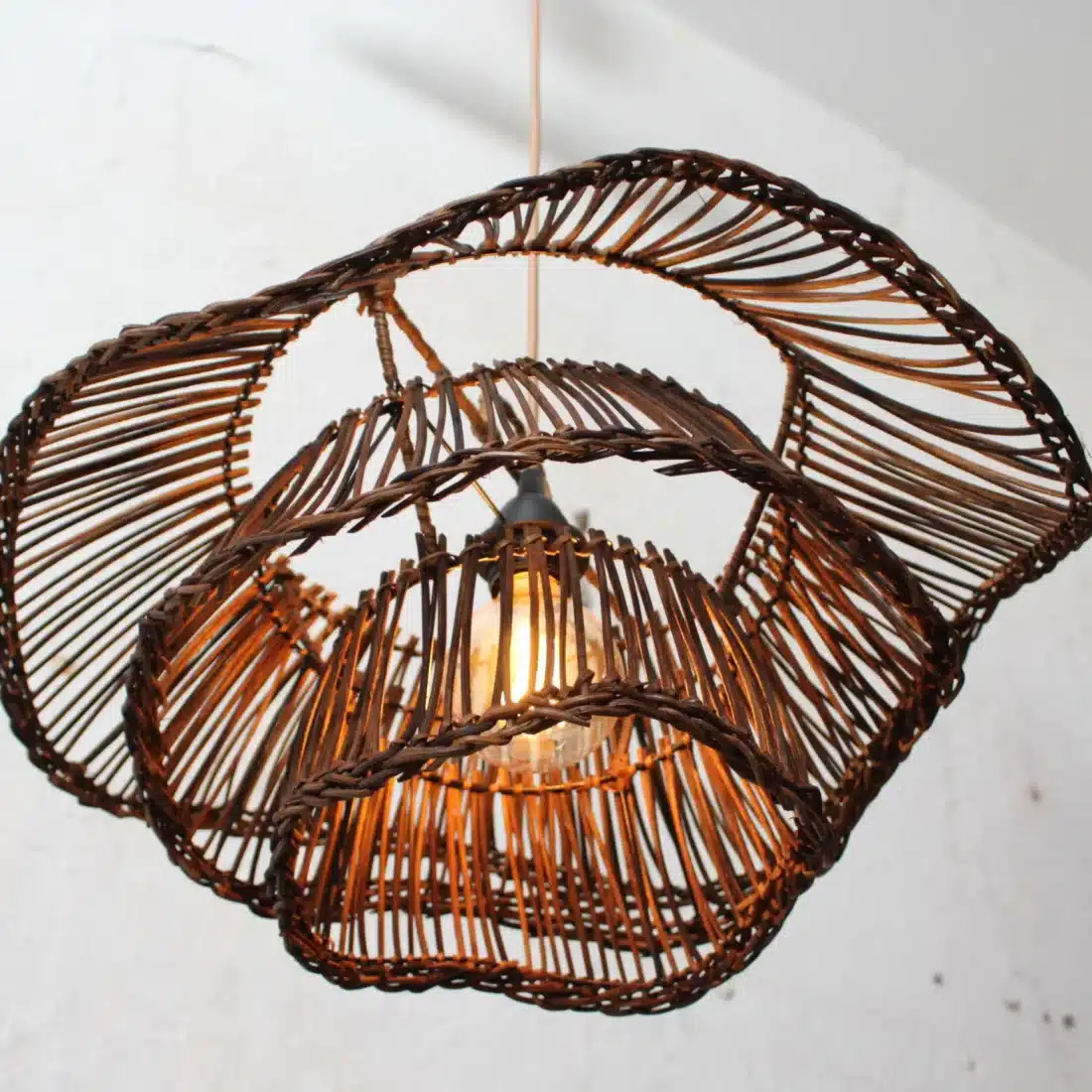Rotan Hanglamp Wabisabi Half Bruin S