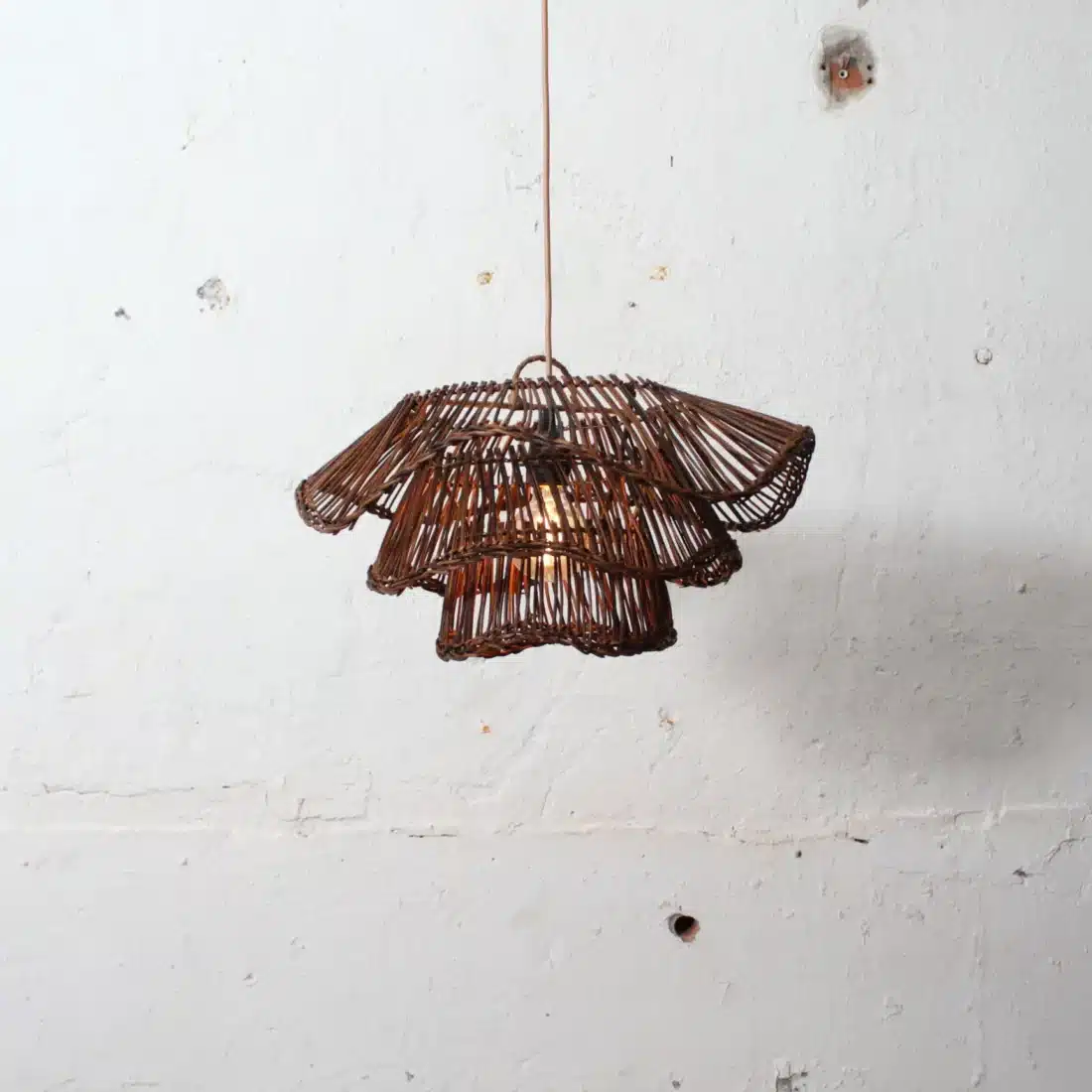 Rotan Hanglamp Wabisabi Half Bruin S