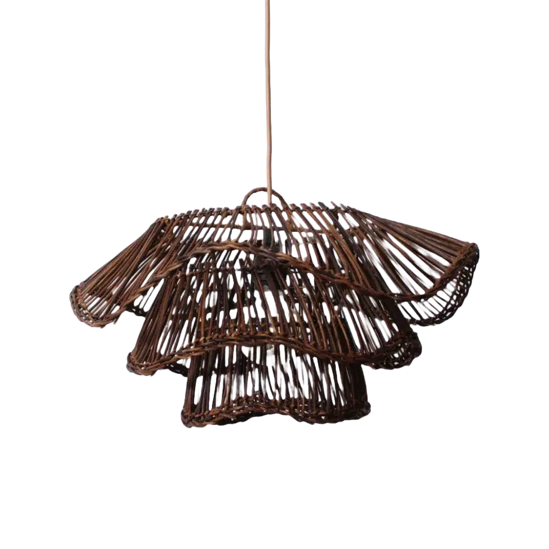 Rotan Hanglamp Wabisabi Half Bruin S