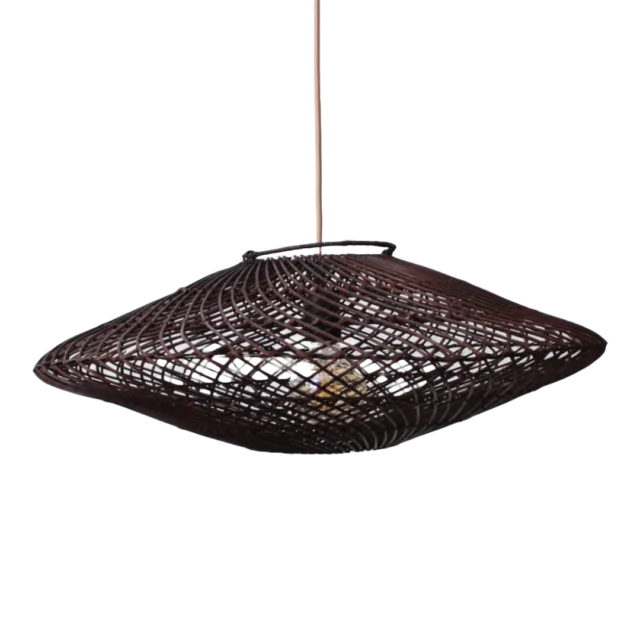 Rotan Hanglamp Ufo Bruin S