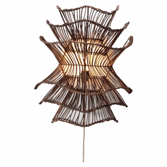 Rotan Wandlamp Wabisabi Bruin L