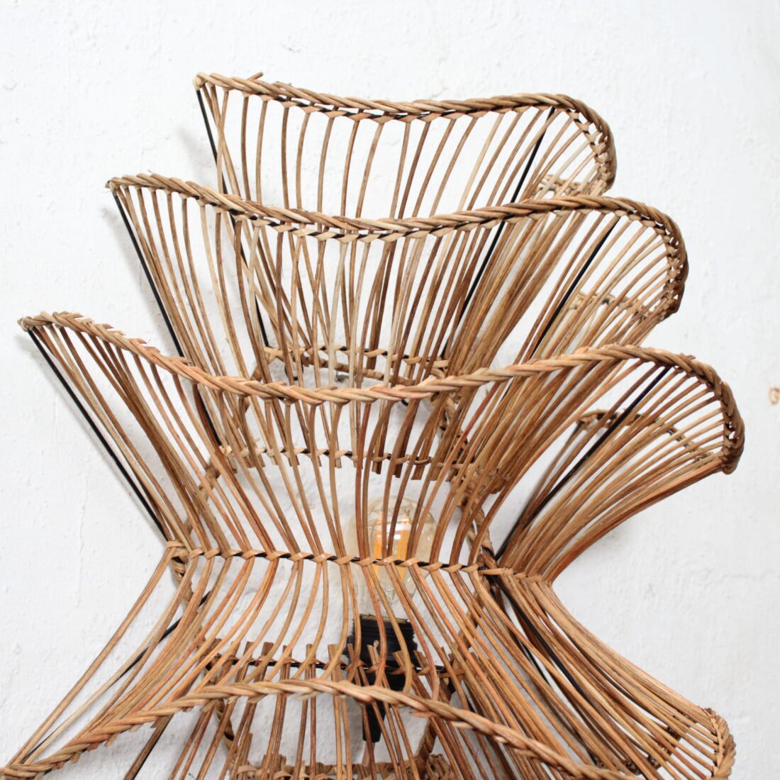 Rotan Wandlamp Wabisabi Gemeleerd L Rotan Wandlamp Wabisabi Gemeleerd L