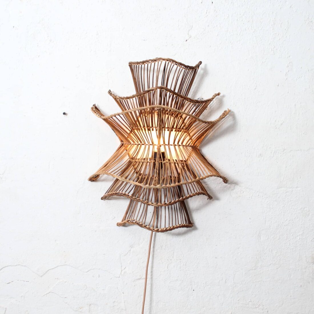 Rotan Wandlamp Wabisabi Gemeleerd S Rotan Wandlamp Wabisabi Gemeleerd S