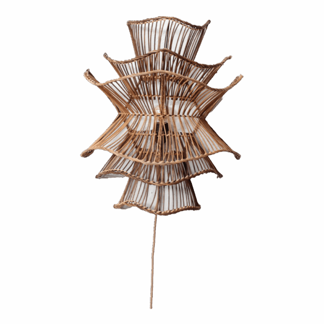 Rotan Wandlamp Wabisabi Gemeleerd S