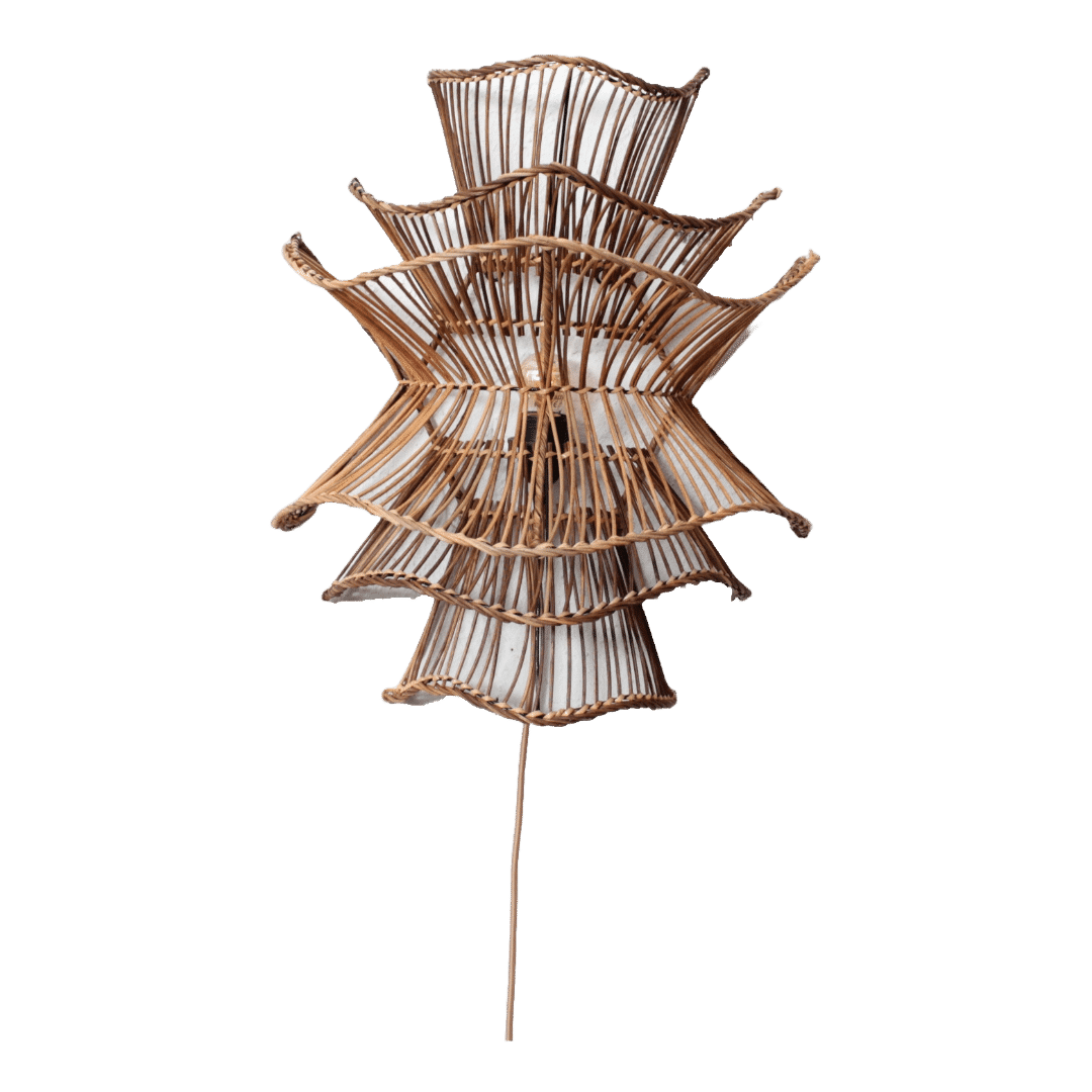 Rotan Wandlamp Wabisabi Gemeleerd S Rotan Wandlamp Wabisabi Gemeleerd S