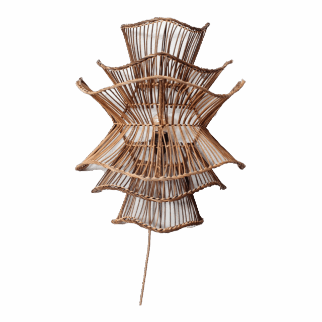 Rotan Wandlamp Wabisabi Gemeleerd M