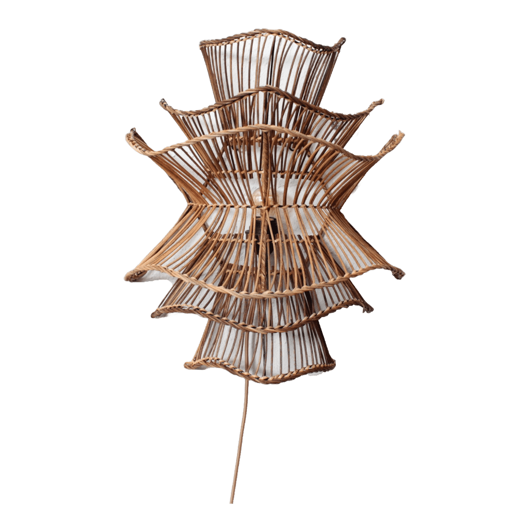 Rotan Wandlamp Wabisabi Gemeleerd M