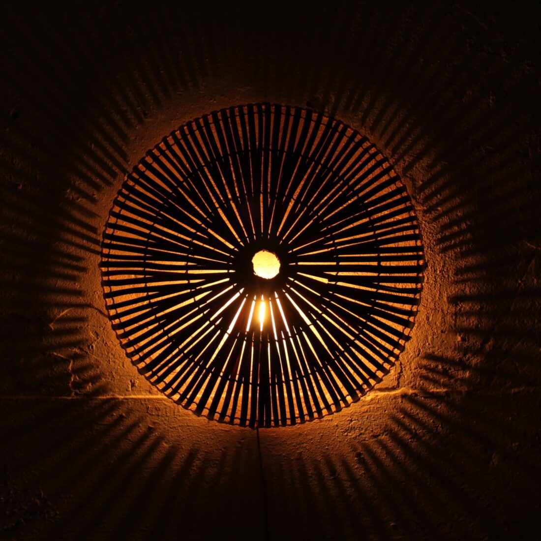 Rotan Wandlamp Sunsun Bruin L Rotan Wandlamp Sunsun Bruin L