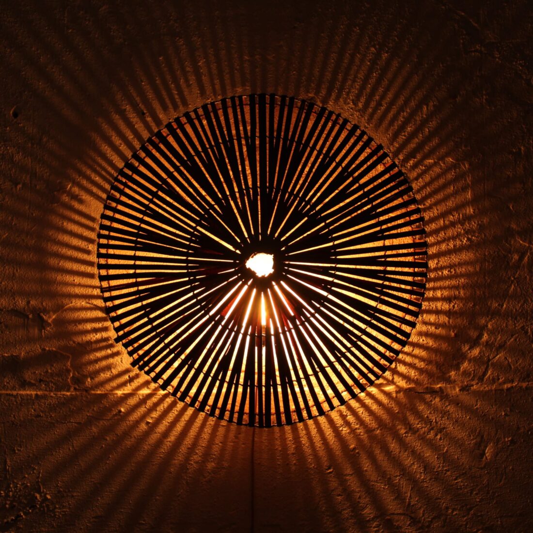 Rotan Wandlamp Rond Bruin L Rotan Wandlamp Rond Bruin L