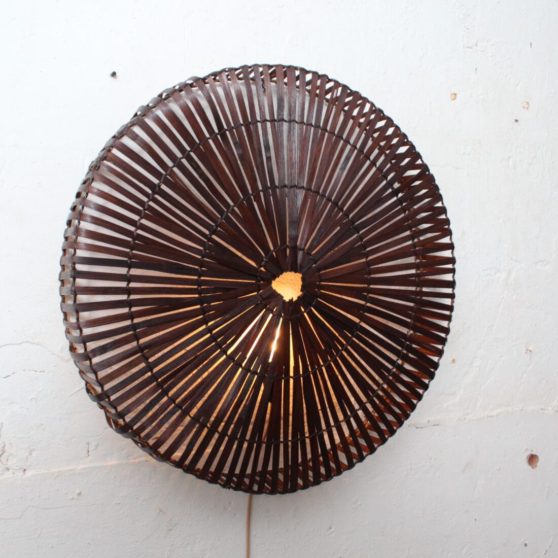 Rotan Wandlamp Rond Bruin L Rotan Wandlamp Rond Bruin L