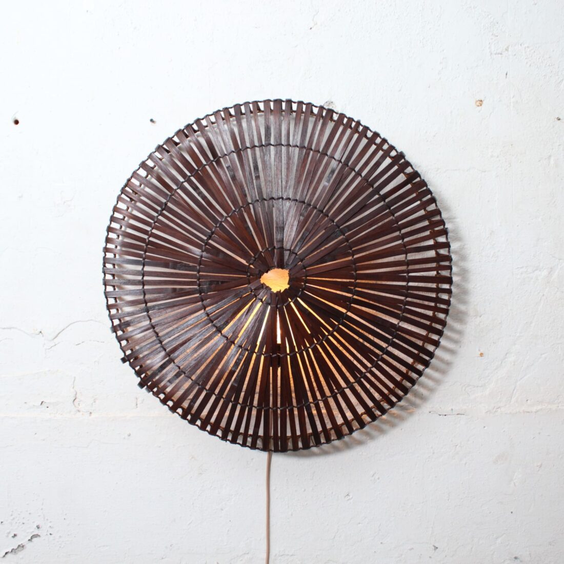 Rotan Wandlamp Rond Bruin L Rotan Wandlamp Rond Bruin L
