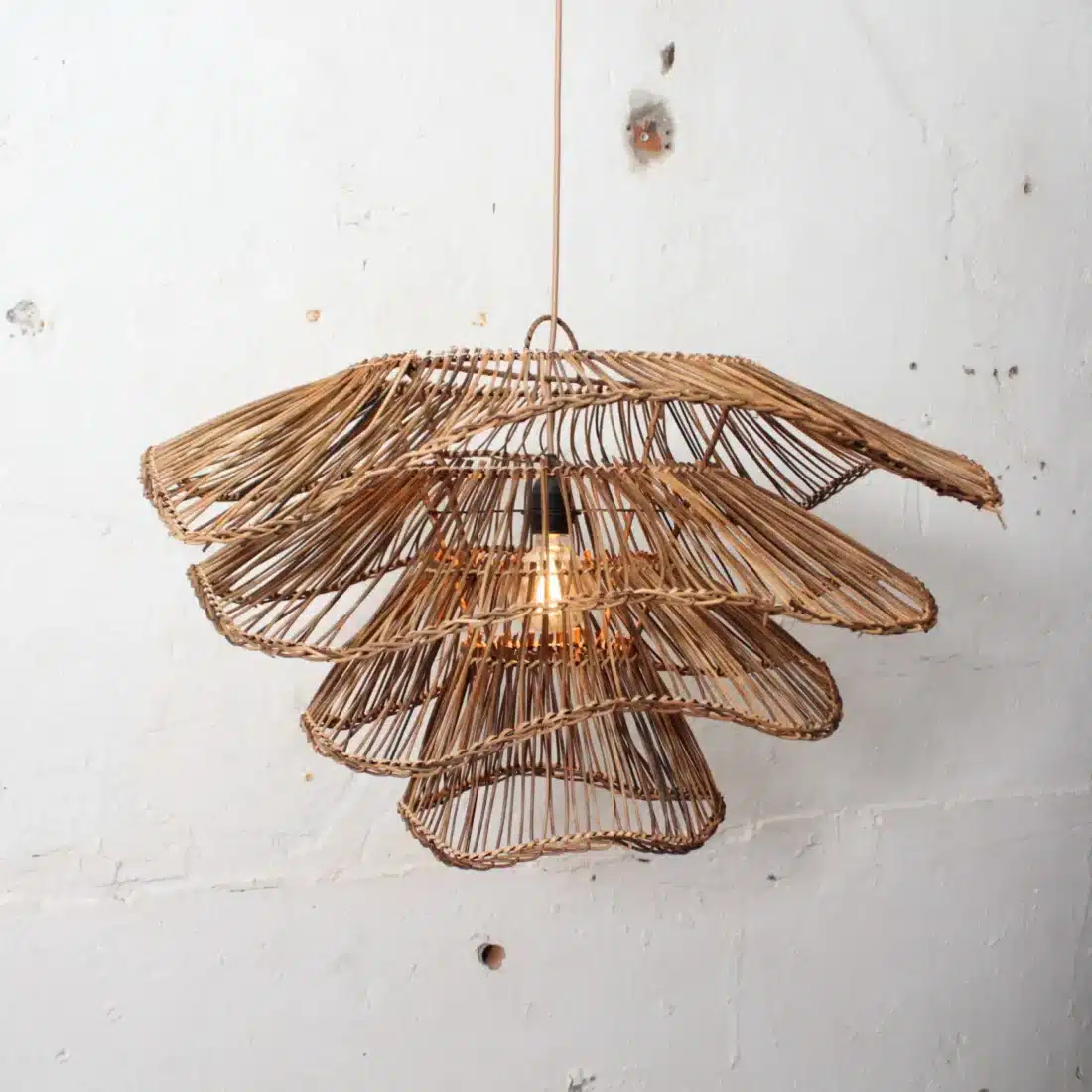 Rotan Hanglamp Wabisabi Half Gemeleerd M Rotan Hanglamp Wabisabi Half Gemeleerd M