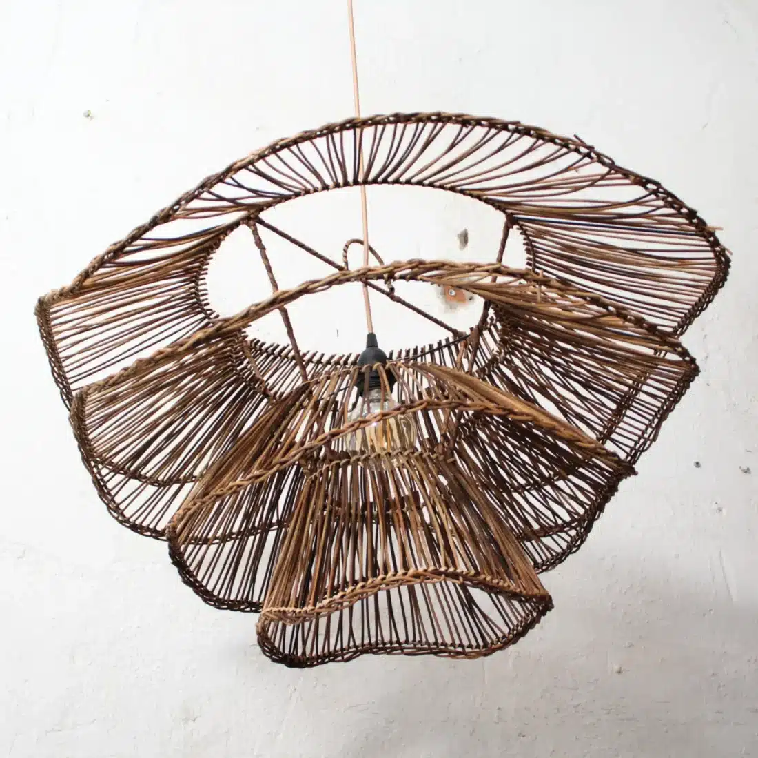 Rotan Hanglamp Wabisabi Half Gemeleerd M Rotan Hanglamp Wabisabi Half Gemeleerd M