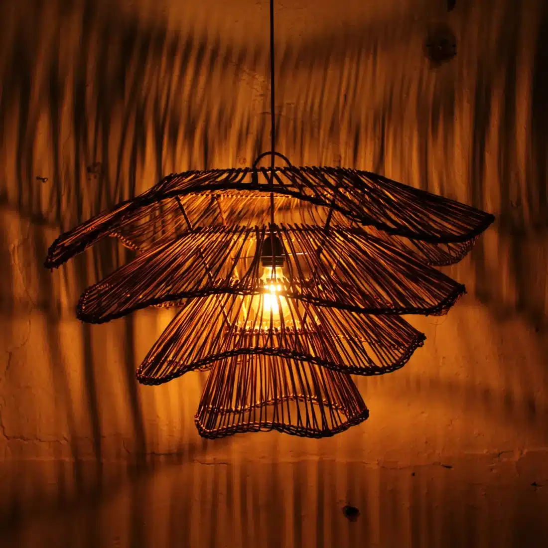 Rotan Hanglamp Wabisabi Half Gemeleerd M Rotan Hanglamp Wabisabi Half Gemeleerd M
