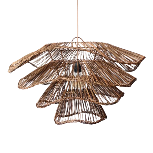 Rotan Hanglamp Wabisabi Half Gemeleerd M