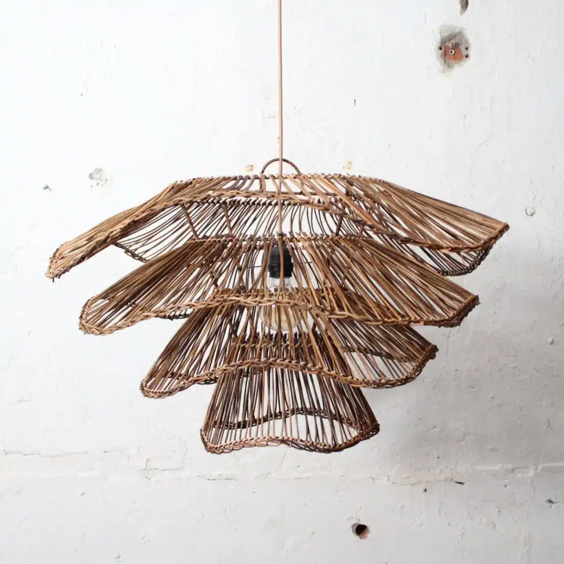 Rotan Hanglamp Wabisabi Half Gemeleerd M Rotan Hanglamp Wabisabi Half Gemeleerd M