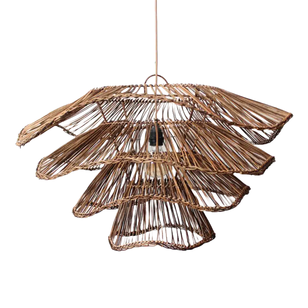 Rotan Hanglamp Wabisabi Half Gemeleerd M Rotan Hanglamp Wabisabi Half Gemeleerd M