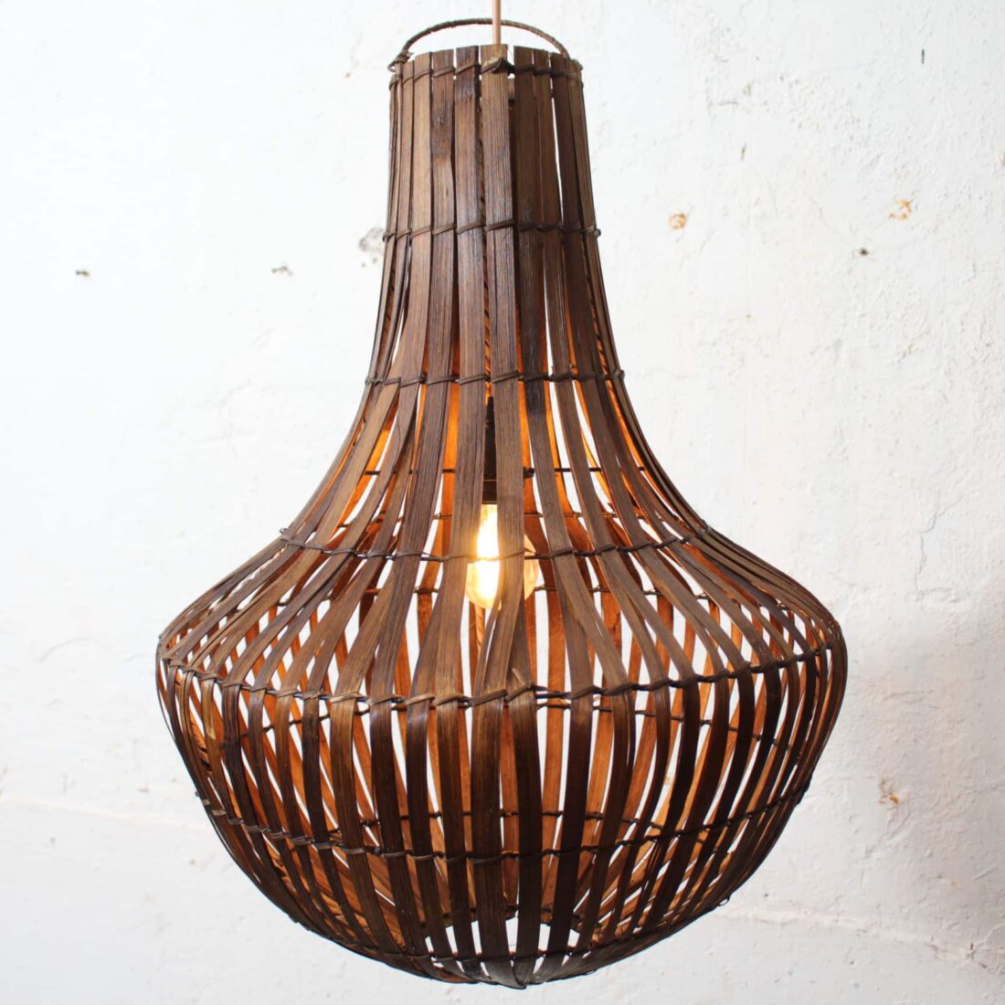 Rotan Kroonluchter Bruin S Rotan Kroonluchter Bruin S