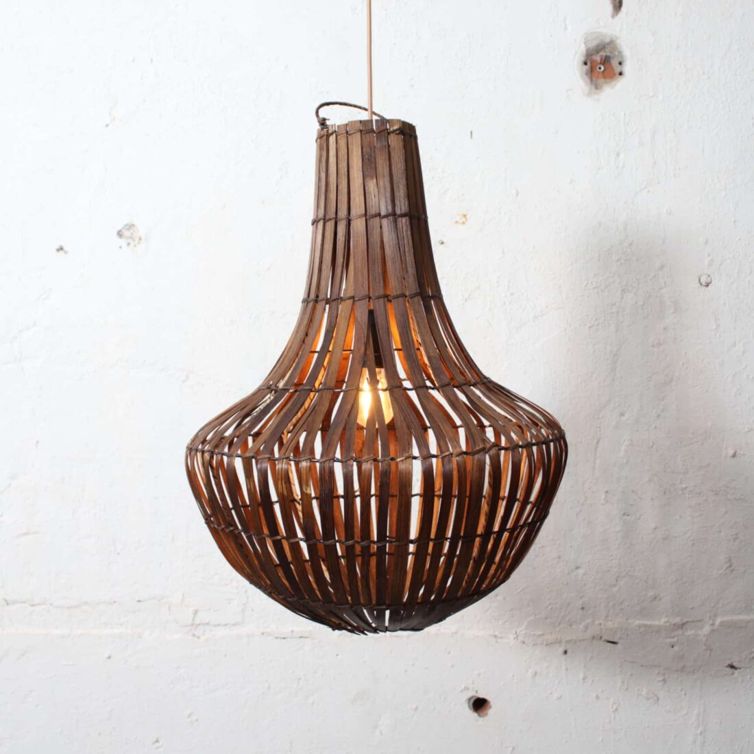 Rotan Kroonluchter Bruin S Rotan Kroonluchter Bruin S