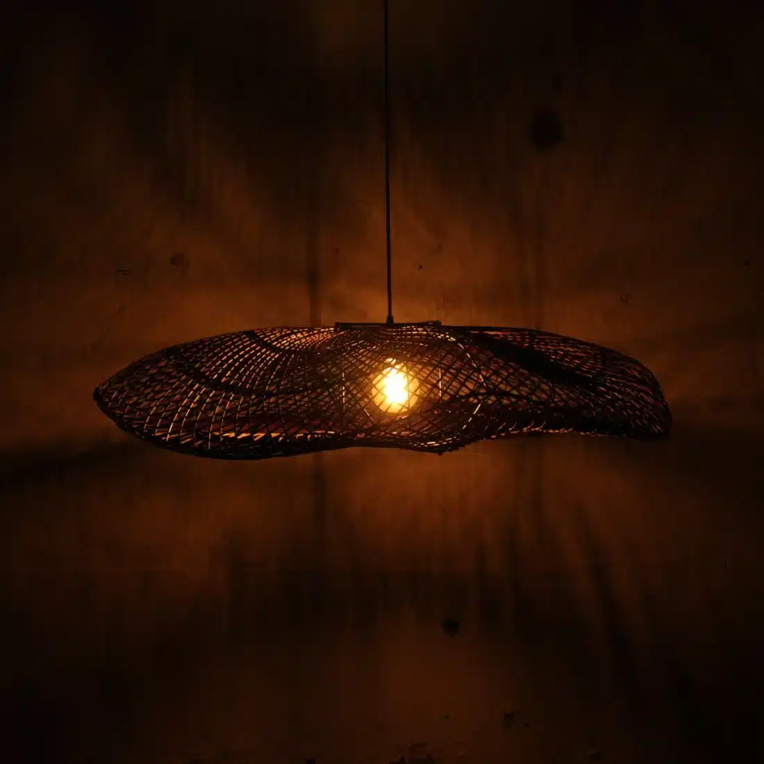 Rotan Hanglamp Wolk Bruin L