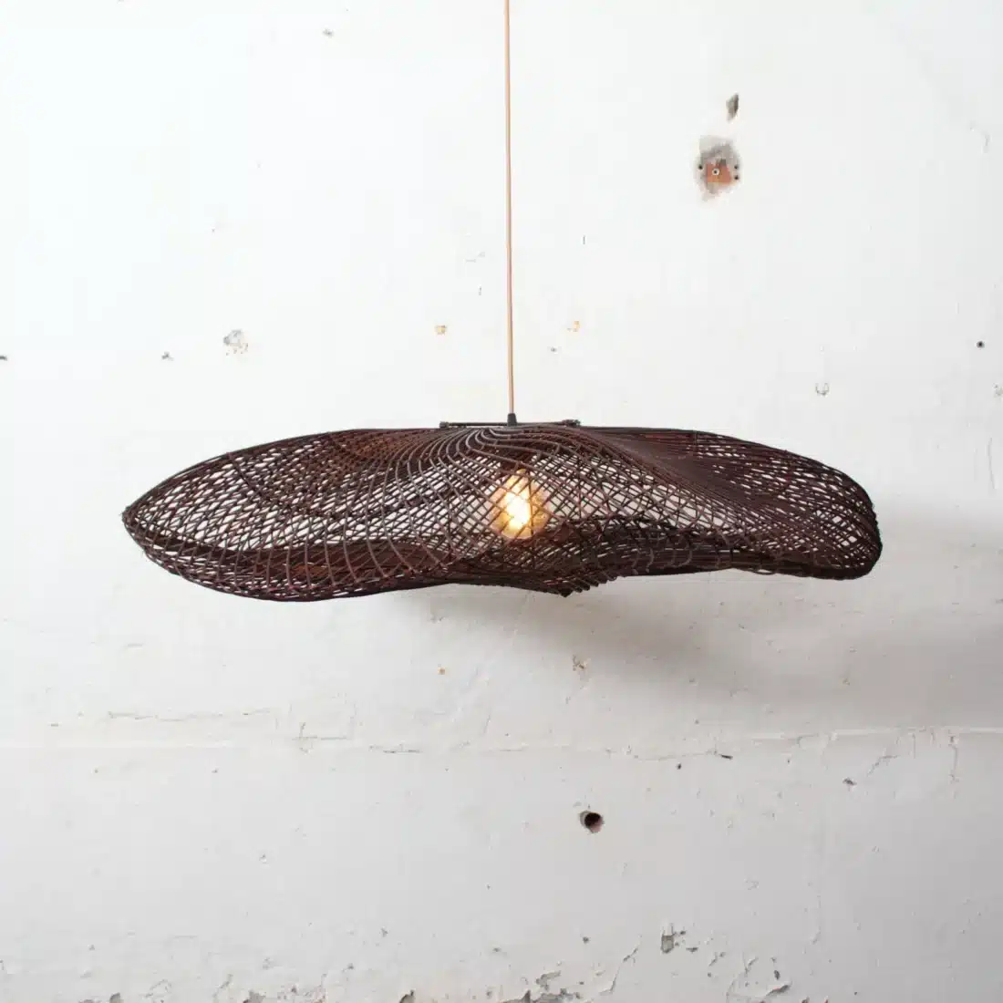 Rotan Hanglamp Wolk Bruin L