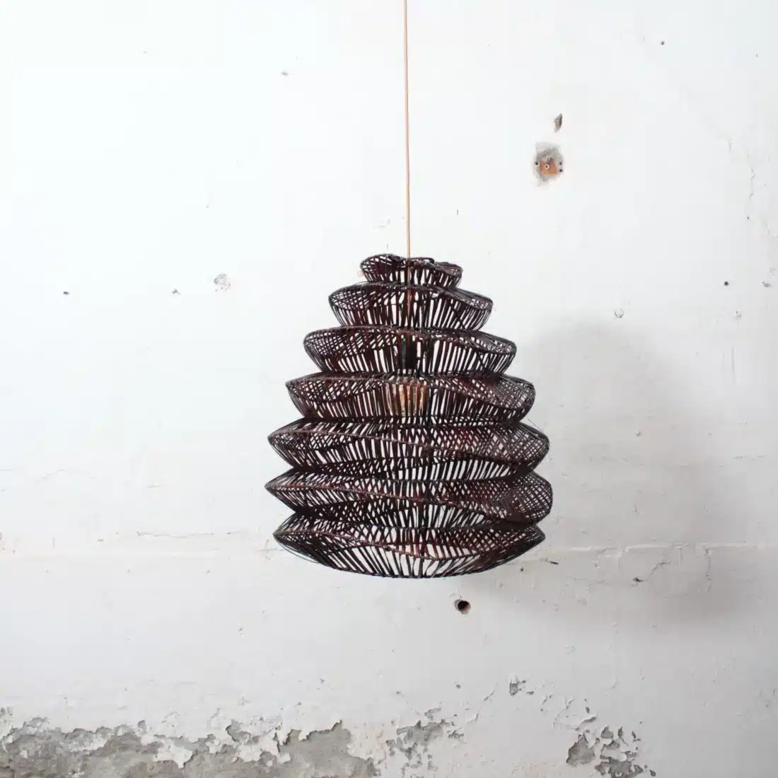 Rotan Hanglamp Pagoda Bruin M Rotan Hanglamp Pagoda Bruin M