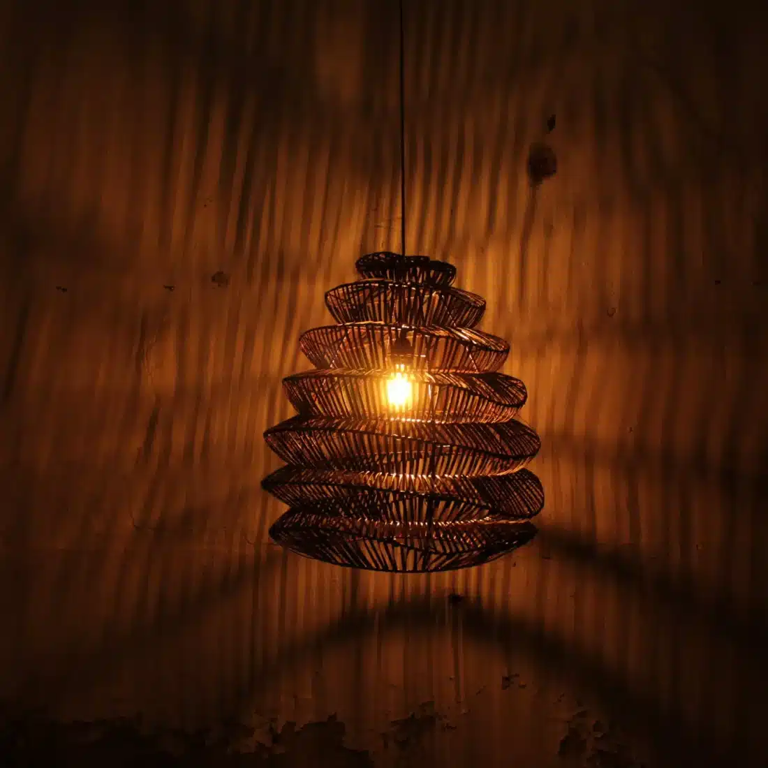 Rotan Hanglamp Pagoda Bruin M Rotan Hanglamp Pagoda Bruin M