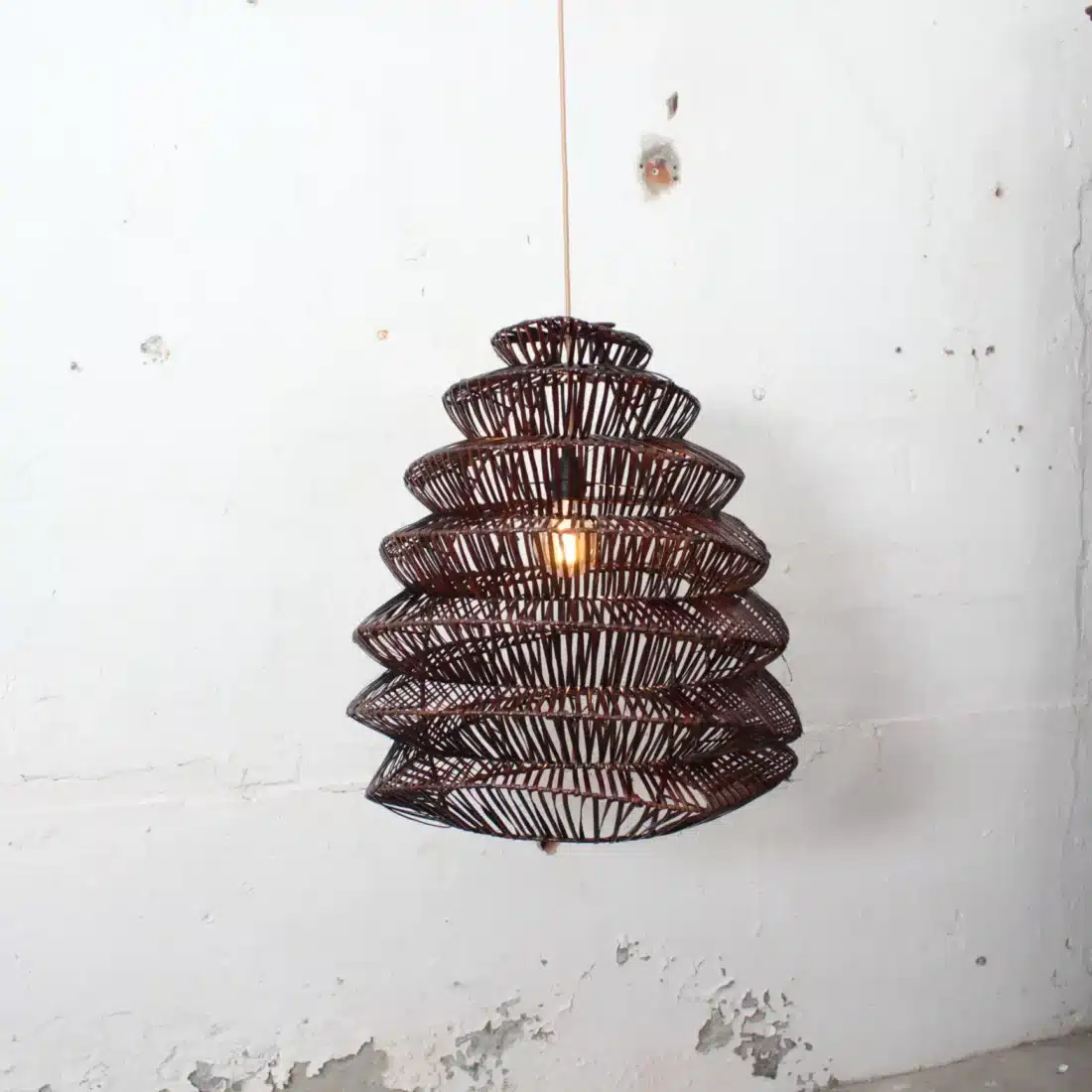 Rotan Hanglamp Pagoda Bruin M Rotan Hanglamp Pagoda Bruin M