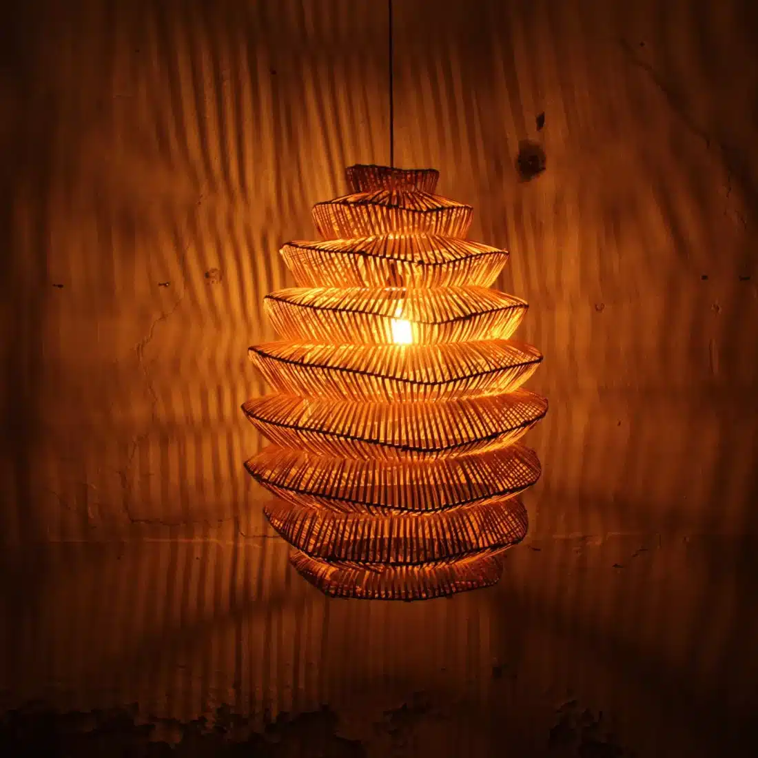 Rotan Hanglamp Pagoda Naturel L Rotan Hanglamp Pagoda Naturel L